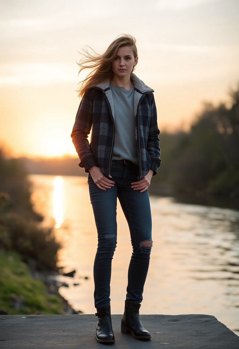 Outfit: A flannel-lined jacket, slim jeans, and weather-resistant ankle boots.